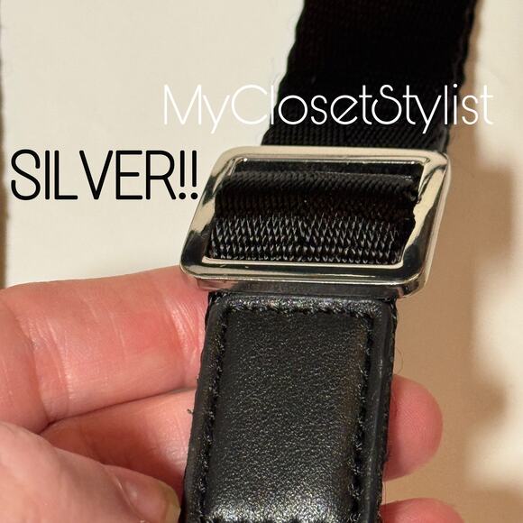 NEW Bandolier FULLY adjustable Black Crossbody Strap Silver RARE! - Picture 2 of 6